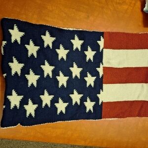 Stars and Stripes USA Knit Winter Circle Scarf